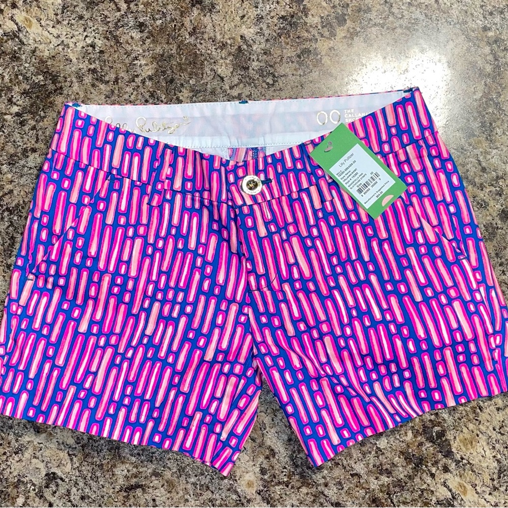 Lilly Pulitzer The Callahan Shorts Mandevilla Pink Slathouse Stripe - Size 00